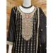 Picture of Fine Chiffon Black Straight Cut Salwar Kameez