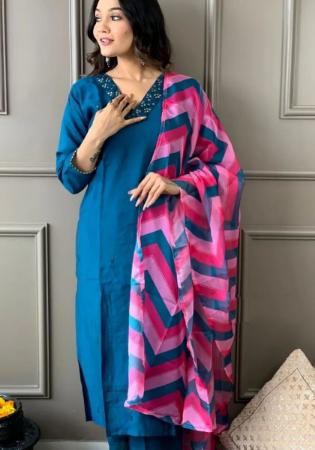 Picture of Superb Rayon Dark Cyan Kurtis & Tunic