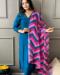 Picture of Superb Rayon Dark Cyan Kurtis & Tunic