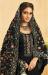 Picture of Delightful Organza Black Straight Cut Salwar Kameez