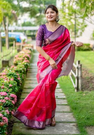 Picture of Magnificent Silk Deep Pink Saree