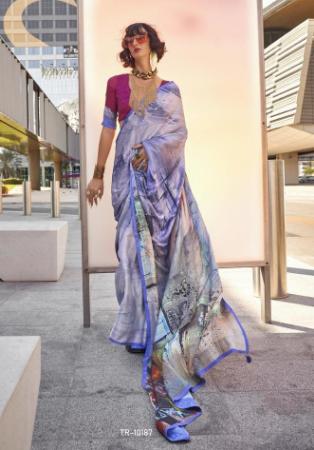 Picture of Enticing Satin & Silk Light Slate Grey Saree