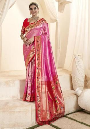 Picture of Beauteous Silk Light Coral Saree