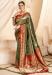 Picture of Gorgeous Silk Dark Olive Green Saree