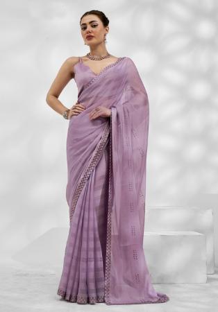 Picture of Enticing Chiffon Thistle Saree