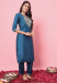 Picture of Bewitching Silk Steel Blue Readymade Salwar Kameez