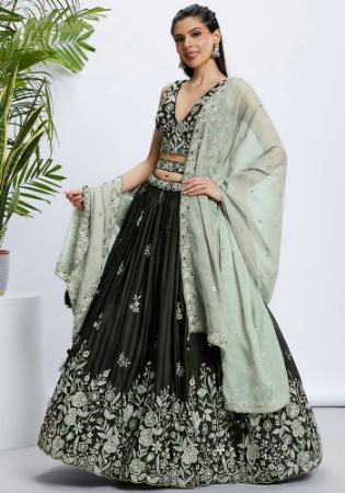 Picture of Gorgeous Georgette Dark Slate Grey Lehenga Choli