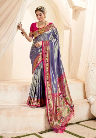 Picture of Superb Silk Dark Slate Blue Saree