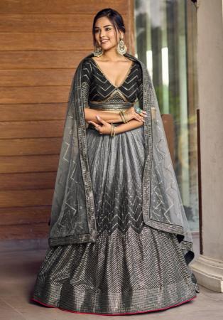 Picture of Wonderful Chiffon Dark Slate Grey Lehenga Choli