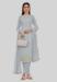 Picture of Silk Light Slate Grey Straight Cut Salwar Kameez