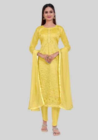 Picture of Enticing Silk Khaki Straight Cut Salwar Kameez