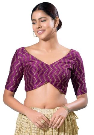 Picture of Resplendent Silk Purple Designer Blouse