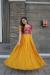 Picture of Graceful Chiffon Golden Rod Readymade Gown