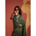 Picture of Shapely Silk Dark Olive Green Saree