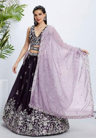 Picture of Gorgeous Silk Purple Lehenga Choli