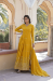 Picture of Excellent Georgette Dark Golden Rod Readymade Gown