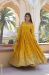 Picture of Excellent Georgette Dark Golden Rod Readymade Gown