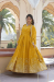 Picture of Excellent Georgette Dark Golden Rod Readymade Gown