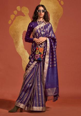 Picture of Magnificent Silk Midnight Blue Saree