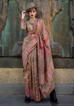 Picture of Grand Organza Rosy Brown Saree