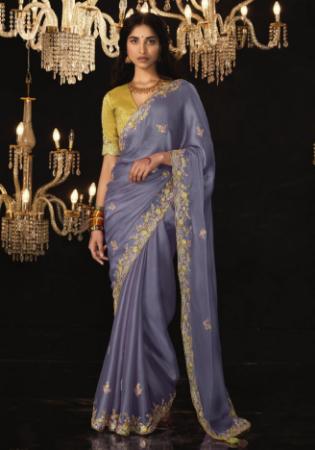 Picture of Shapely Silk Slate Grey Saree