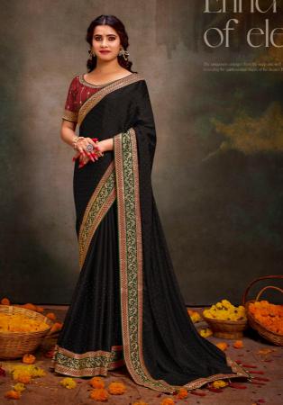 Picture of Lovely Satin Black Saree