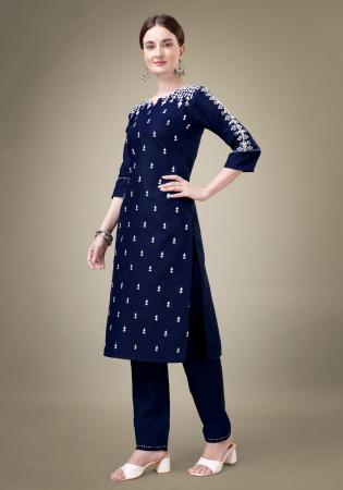 Picture of Fine Cotton Midnight Blue Kurtis & Tunic