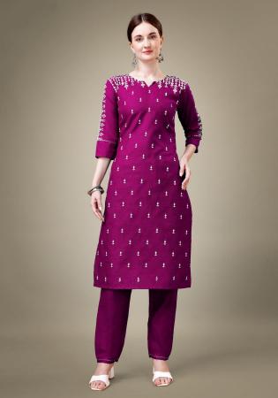 Picture of Nice Cotton Purple Kurtis & Tunic