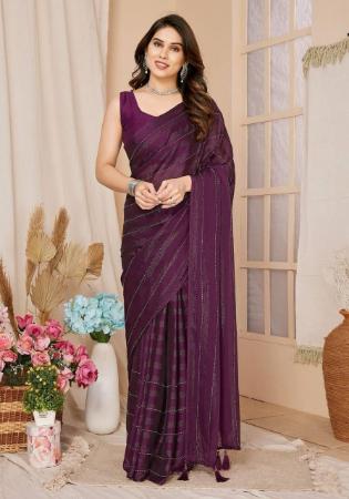 Picture of Ideal Chiffon Brown Saree