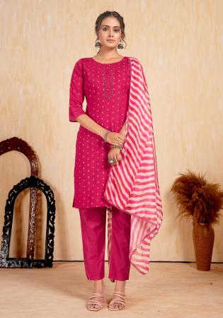 Picture of Comely Silk Deep Pink Readymade Salwar Kameez