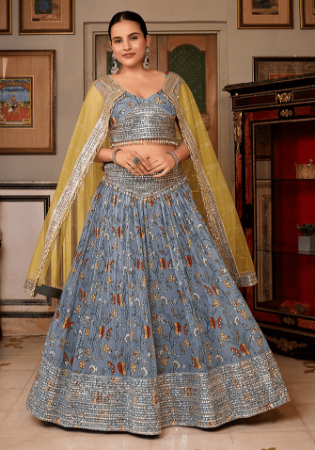 Picture of Bewitching Georgette & Net Slate Grey Lehenga Choli