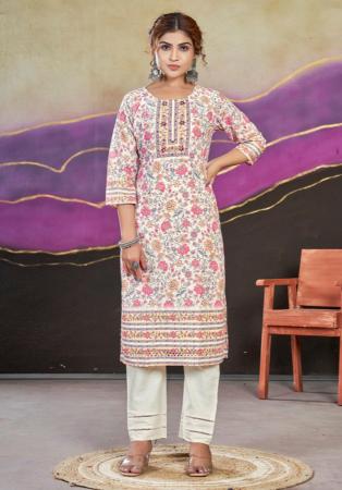 Picture of Magnificent Cotton Beige Kurtis & Tunic