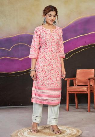 Picture of Alluring Cotton Pink Kurtis & Tunic