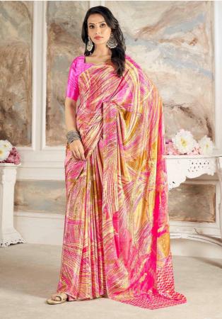 Picture of Superb Crepe & Silk Pale Violet Red Saree