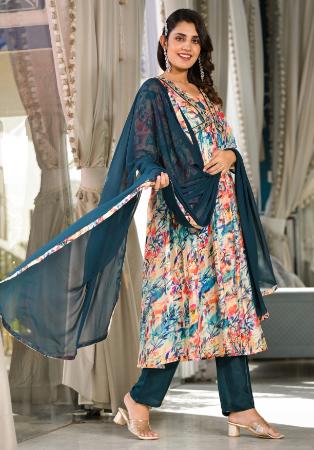 Picture of Georgette & Silk Rosy Brown Readymade Salwar Kameez