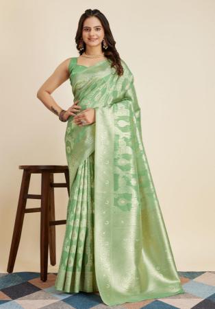 Picture of Elegant Silk Dark Sea Green Saree