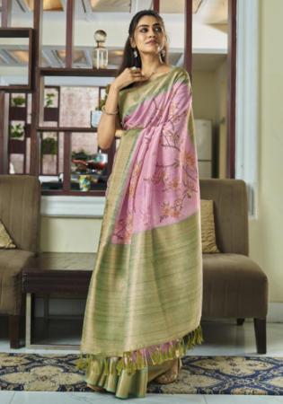 Picture of Elegant Silk Rosy Brown Saree