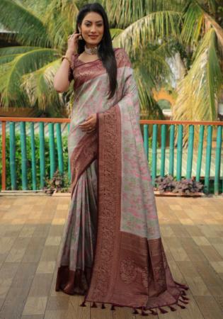 Picture of Pleasing Silk Grey Saree