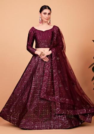 Picture of Enticing Silk Saddle Brown Lehenga Choli