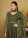 Picture of Georgette Dark Olive Green Anarkali Salwar Kameez
