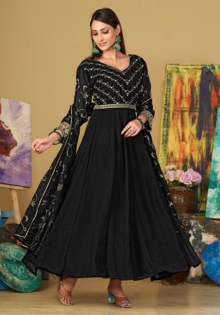 Picture of Splendid Georgette Black Anarkali Salwar Kameez