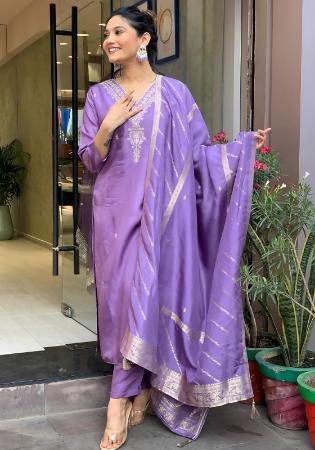 Picture of Charming Silk Medium Purple Readymade Salwar Kameez