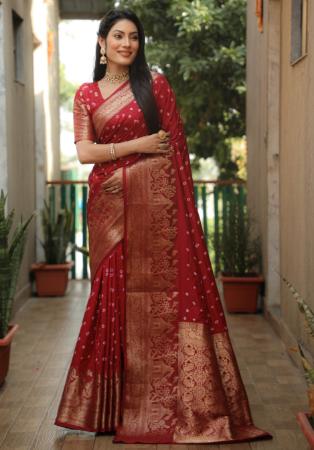 Picture of Radiant Silk Maroon Saree