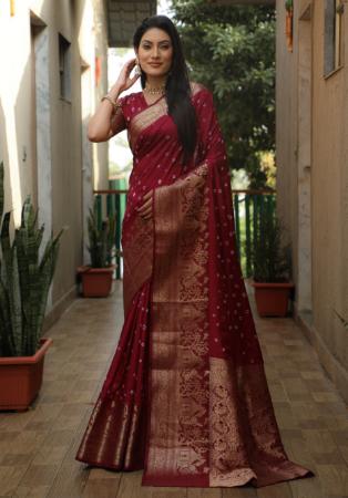 Picture of Elegant Silk Saddle Brown Saree