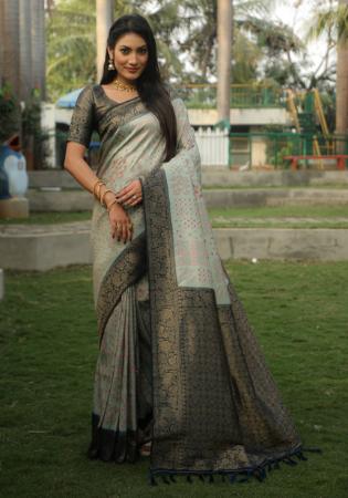 Picture of Comely Silk Dark Sea Green Saree