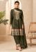 Picture of Chiffon Dark Olive Green Straight Cut Salwar Kameez