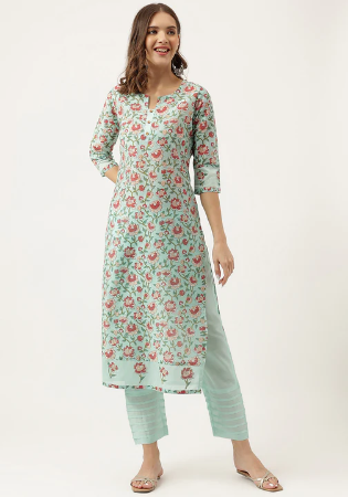 Picture of Admirable Cotton Dark Sea Green Kurtis & Tunic