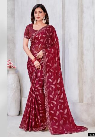 Picture of Taking Georgette Fire Brick Saree