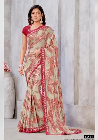 Picture of Elegant Georgette Rosy Brown Saree