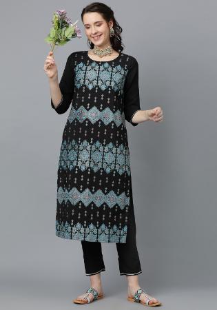 Picture of Graceful Crepe Black Kurtis & Tunic